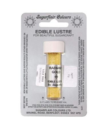 Sugarflair RADIANT GOLD Edible Lustre Dust Powder - Cake decorating shimmer