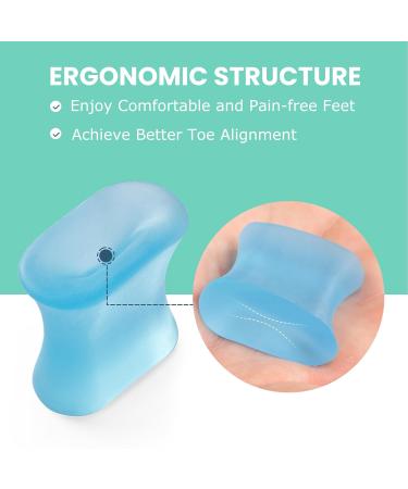 Buy Welnove Upgraded Gel Toe Separators - Aloe Vera Infused Silicone Spacers for Overlapping Toes & Bunion Relief - 8-Pack (Men/Women Small Blue) - International Shipping Available - Buy Online on GoSupps.com