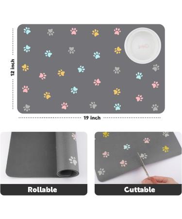 Solday Waterproof Pet Food Mat for Dogs & Cats - Non-Slip Silicone Bowl Pad (50 x 30 cm Light Gray) - Buy Online on GoSupps.com