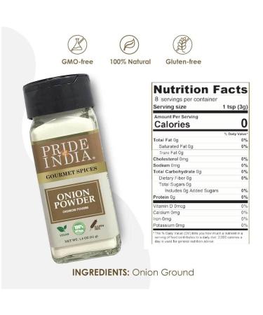 Pride of India Onion Fine Ground Gourmet Spice 8 oz. Jar - Pantry Essential for Flavorful Cooking - Buy Online on GoSupps.com