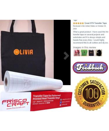 Frisco Craft Clear Transfer Tape for Heat Transfer Vinyl - 12 x 50FT - Printable HTV Iron on Transfer Paper - Buy Online on GoSupps.com
