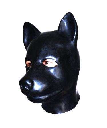 Latex Mask Hood Full head 3D Heavy Mould Latex Dog Animal Mask Party Mask 0.8mm Black