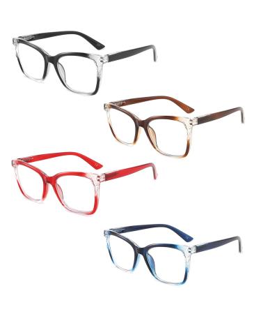 IVNUOYI 4 Pack Reading Glasses for Women Men Blue Light Blocking Readers Butterfly Frame Eyeglasses with Spring Hinges +1.75 4 Pack Mix Color 1.75 x