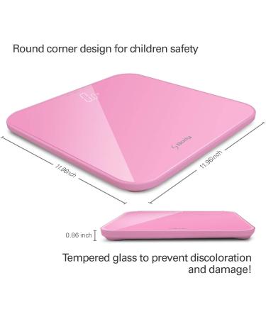VisionTechShop S Body Digital Bathroom Scale - High Precision, Ultra Wide, 396lb Capacity, Pink - Buy Online on GoSupps.com