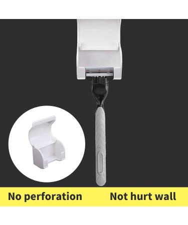 Multifunctional White Plastic Shaving & Razor Holder for Bathroom and Kitchen | Stylish & Practical Storage Solution - Buy Online on GoSupps.com