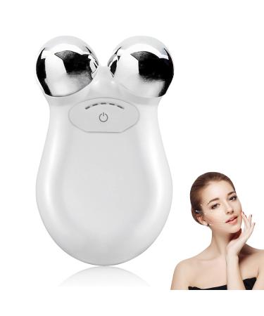 Microcurrent Face Device Roller, 2023 New Lift The Face and Tighten The Skin, USB Mini Microcurrent Face Lift Skin Tightening Rejuvenation Spa for Facial Wrinkle Remover Toning Device-(White) A-white