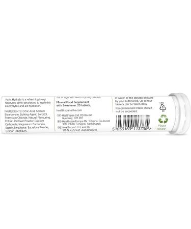Healthspan Elite Activ Hydrate (40 Effervescent Tablets) | Berry Burst Flavour | Official All Blacks Partner | Hydration Formula with Calcium, Magnesium, Potassium & Sodium | Vegan-Friendly - Buy Online on GoSupps.com