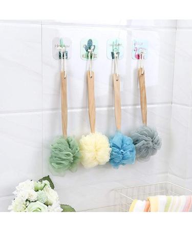 Arswin Loofah Back Scrubber - Wooden Handle Bath Sponge, Soft Nylon Mesh Back Cleaner for Women & Kids - Blue - Buy Online on GoSupps.com
