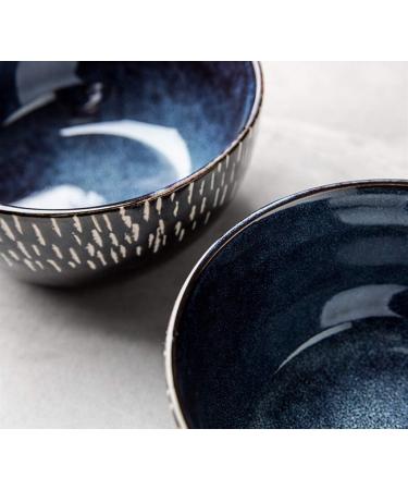 Bowl Snack Dip Bowls Dishware Household Ceramic Bowl Nordic Personality Bowl Creative Blue Rice Bowl 5 Inch Kiln Glazed Retro Tableware Compatible with Kitchen Restaurant Gifts - Buy Online on GoSupps.com