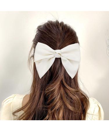Cinaci 8 Pieces Big Oversized Silky Satin Hair Bow Barrettes Bow Hair Clips Accessories for Women Girls Teens Kids - Buy Online on GoSupps.com