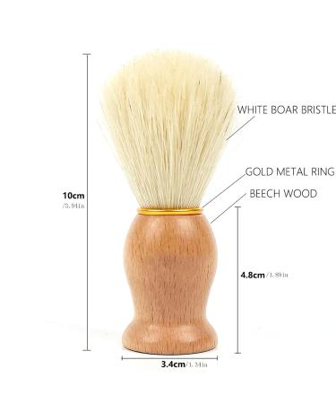 Premium Wood Handle White Pig Bristle Shaving Brush - Men's Care Foam Brush with Beech Wood Handle | CSQ275 (1 Pack) - Buy Online on GoSupps.com