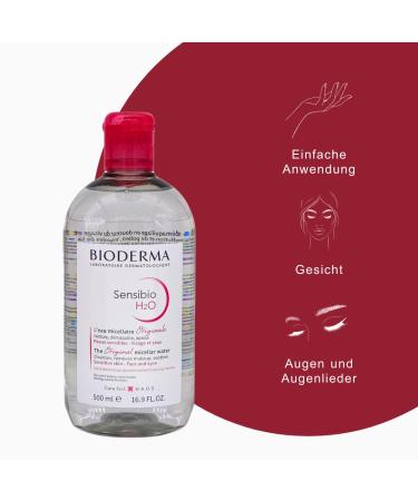 Bioderma Sensibio H2O Micellar Solution for Sensitive Skin - 2x 500ml | Gentle Cleaning Water & Makeup Remover | Strengthens Skin Barrier & Moisturizes | Buy Online Internationally - Buy Online on GoSupps.com