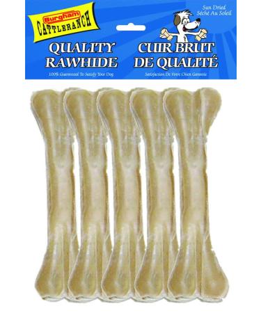 Cattle Ranch Dog Treats Rawhide Pressed Bones Chews All Natural Supports Dental Health by Reducing Tartar and Plaque Buildup High in Protein and Low in Fat Stimulates and Entertains by Satisfying Dog s Natural Urge to Chew (5 pk 8.5") 1 count (Pack of 1)