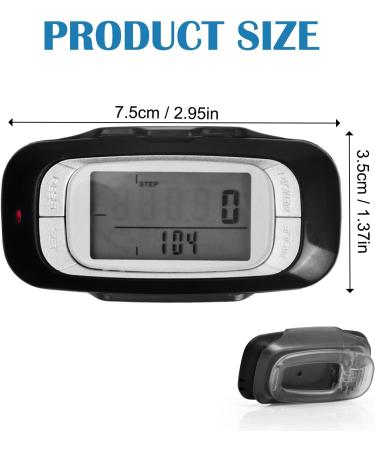 Jinlaili 3D Pedometer - Simple Fitness Tracker with Large LCD Display | Step Mile/KM Calorie & Activity Time Monitor | Clip & Lanyard Included | No App Required - Buy Online on GoSupps.com