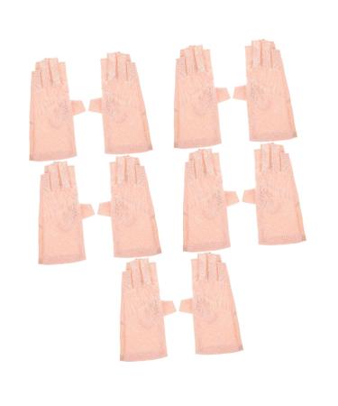 FRCOLOR 5 Pairs Sun Protection Half Finger Gloves Mittens UV Prevention Gloves Skin Protective Gloves Anti-uv Gloves Nail Art Gloves Salon Supply Protector Nylon Miss Manicure