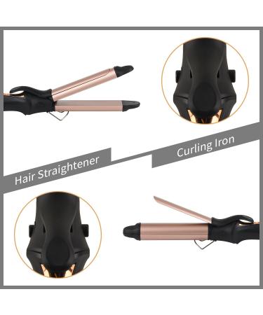 AmoVee Travel Curling Iron 1 Inch - Dual Voltage Mini Hair Straightener & Curler for Europe | Adjustable Temp Auto Shut Off Compact Design - Buy Online on GoSupps.com