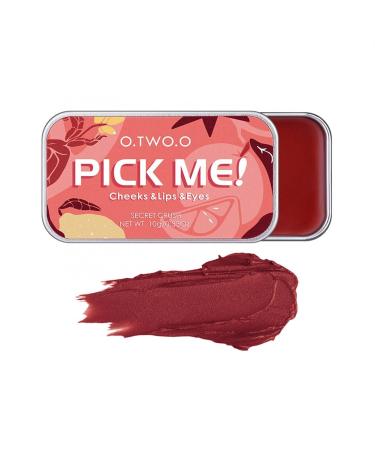 3-in-1 Lipstick Eye Shadow Blush Repairing Palette Rouge Natural Matte Peach Contouring Blusher Cream Blush Cheek Ideal Gel Blush Gift for Women Girl No.08 Queen