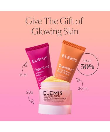 ELEMIS Way to Glow Exclusive Skincare Kit($70 Value) - Travel Set with Travel-Size Rose Cleansing Balm Glow Priming Moisturizer & Midnight Facial Nourish & Illuminate Skin all day - Buy Online on GoSupps.com