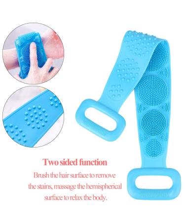 2 PCS Long Silicone Body Back Scrubber for Men, Women & Children - Blue - Buy Online on GoSupps.com