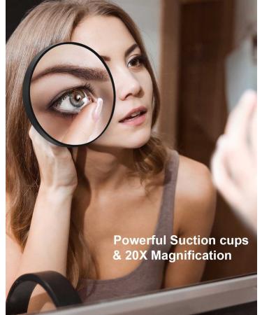 OMIRO 20X Magnifying Mirror and Eyebrow Tweezers Kit with Suction Cups - Travel Set - Buy Online on GoSupps.com