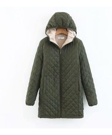 Shop Women's Warm Quilted Winter Coats | Waterproof Hooded Jackets in Red & Army Green - Plus Sizes Available - Buy Online on GoSupps.com