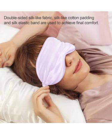 Silk Sleep Mask for Men and Women - Adjustable Eye Shade for Comfortable Sleep and Travel - Light Purple - Buy Online on GoSupps.com