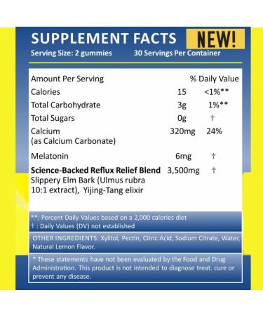 HEMPWAY Reflux Raft Antacid Gummies | Fast Acting | 2 in 1 Sleep and Acid Reflux Relief Nighttime | clinically Studied Ingredients| Non-GMO Gluten Free Sugar Free | Lemon 60 Vegan Gummies - Buy Online on GoSupps.com