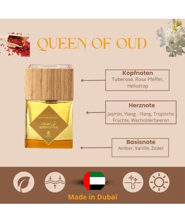 Eau de Parfum OUD COLLECTION 100 ml Arabian Scent For Men and Women - A Sensual Oriental Fragrance Designed and Made in Dubai (Queen Of Oud) - Buy Online on GoSupps.com