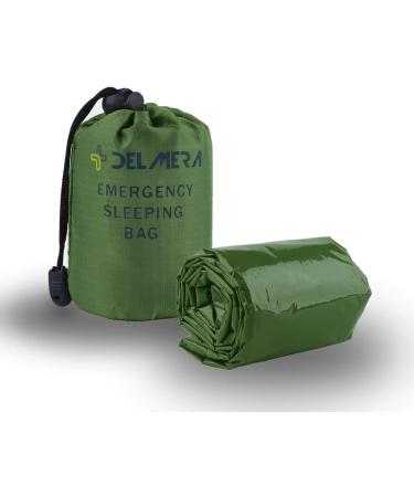 Delmera Emergency Sleeping Bag - Lightweight Waterproof Thermal Survival Gear for Outdoor Adventure - 2 Pack (Orange/Green) - Buy Online on GoSupps.com