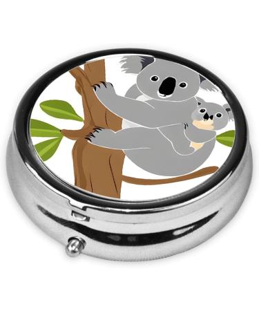 Hugging Tree Koala Mini Round Pill Box | 3 Compartment Portable Pill Organizer for Travel & Home Use - Buy Online on GoSupps.com
