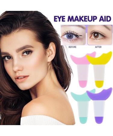 Silicone Eyeliner Stencils Eye Makeup Aid Eyebrow Eyeliner Shaper Assistant Beauty Tool Face Cream Mask Applicator Makeup Tool One Size Pink - Buy Online on GoSupps.com