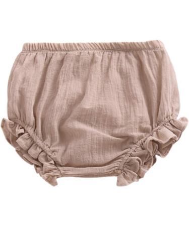 HASAKI Baby Diaper Cover Set - 2Pcs Linen Bloomer Underwear Shorts for Toddler Newborn Boys Girls | 9-12 Months, Khaki & White - Buy Online on GoSupps.com