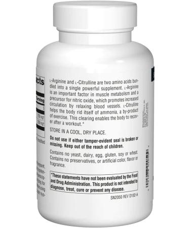 Buy Source Naturals L-Arginine L-Citrulline Complex 1000 mg | 240 Tablets - Boost Energy & Performance - Buy Online on GoSupps.com