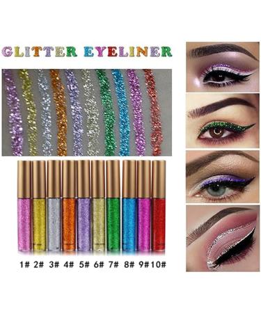 HADAVAKA Liquid Eyeshadow and Eyeliner Set 10 Glitter Diamond Eye Makeup Kits Long Lasting Quick Dry - Buy Online on GoSupps.com