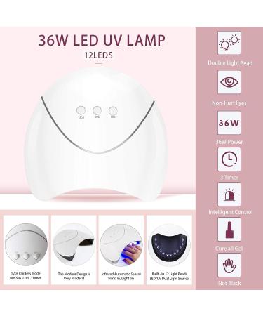 VANREESA Gel Nail Polish Kit with 12 Colors and 36W UV Light - Manicure Set for Women - Buy Online on GoSupps.com