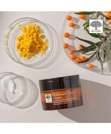 New Nordic Hyaluronic Active Cream - With Hyaluronic Acid Sea Buckthorn and Shea Butter - Improve Skin Elasticity & Reduces the Visibility of Wrinkles - For All Skin Types - Odour Free - 50 ml - Buy Online on GoSupps.com