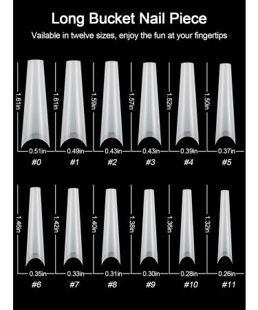 Kalolary 480pcs XXL Natural Color False Nail Tips - Extra Long Half Cover French Acrylic Nail Art Extension Tools in Clear Box - Buy Online on GoSupps.com