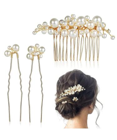 5 pieces wedding bride hair jewelry hairpins wedding pearls hairpins bridal bead hair pins hair jewelry easy to fix for the bridal hairstyle and bridesmaid communion party
