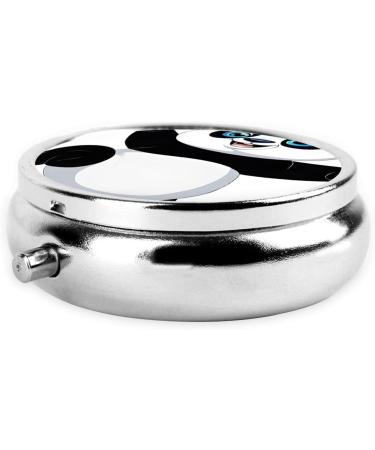 Pandas Printed Mini Round Pill Box - 3 Compartment Organizer for Travel & Home | Portable Medicine Case - Buy Online on GoSupps.com