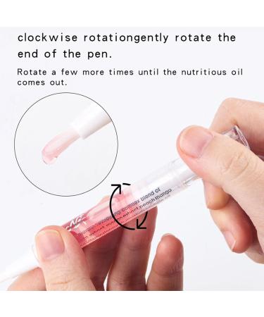 Nail nutrition oil 2PCS rotating nutrition pen with soft brush cuticle nail moisturizing care anti-barb exfoliation (Orange & osmanthus fragrans) - Buy Online on GoSupps.com