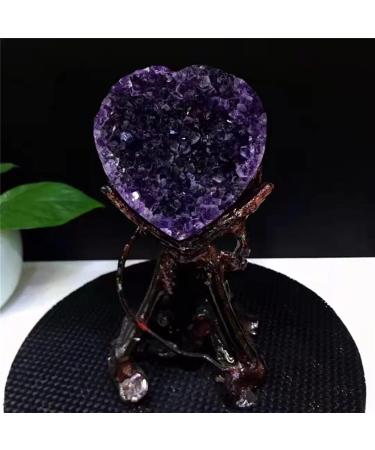 900g Natural Heart Shape Uruguay Amethyst Cluster Quartz Crystal Specimen s - Buy Online on GoSupps.com