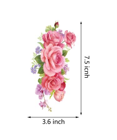 30pcs Waterproof Flower Temporary Tattoos for Women L7.5xW3.6 - Trendy and Stylish Designs - Buy Online on GoSupps.com