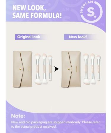 Buy SHEGLAM Glam 101 Face Essentials Brush Set | 3-Piece Portable Makeup Brushes with Bag for Foundation Concealer Highlighter & More Perfect for All Skin Types - Buy Online on GoSupps.com