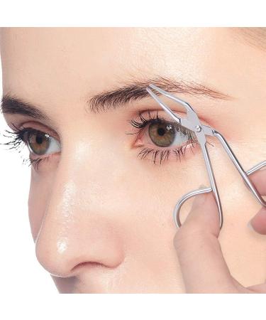 Eyebrow Tweezers Stainless Steel Professional Scissors Handle Eyebrow Tweezers Silver - Buy Online on GoSupps.com