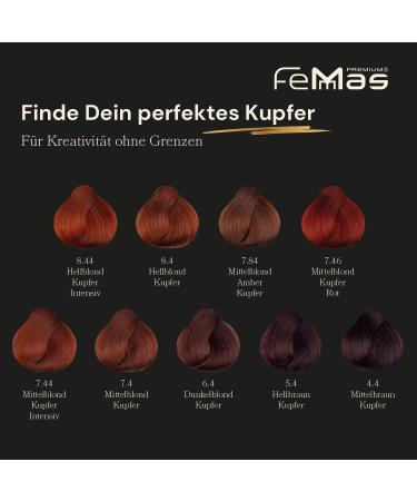 Femmas Hair Color 3x Middle Blonde Copper 7.84 | Professional Cream with Argan Oil & Keratin | Permanent Tinting for Radiant Color | 100ml 3 Pack - Buy Online on GoSupps.com
