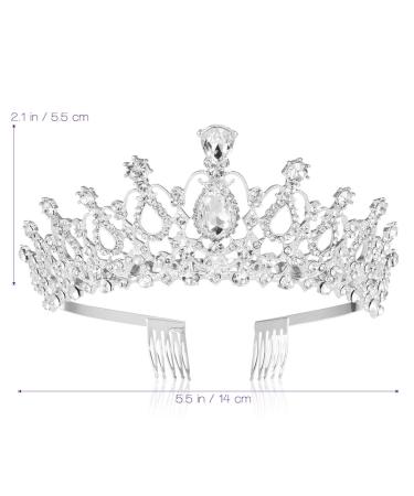 Sparkling FRCOLOR Crystal Rhinestone Wedding Tiara Crown - Silver - Buy Online on GoSupps.com