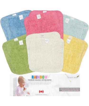 KaWaii Baby 12-Pack Organic Cotton Washcloth Wipes Super Soft & Absorbent Towels for babies Boys Girls Face & Body - Buy Online on GoSupps.com