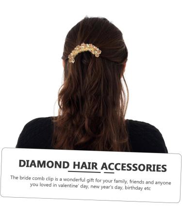MAGICLULU hair accessories wedding alloy Korean version spring wedding hair clips for brides top clip diamond bride Diamond hairpin hair side combs large comb hair clip decor - Buy Online on GoSupps.com