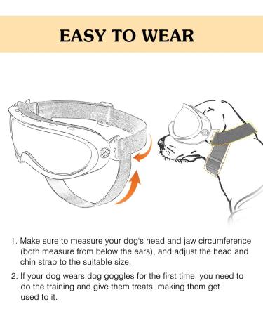 Lewondr UV Safety Sunglasses for Dogs | Windproof Waterproof Anti-Fitting Glasses for Medium & Large Dogs | Adjustable Rubber Band & Sponge Cushion - Black Single Lenses - Buy Online on GoSupps.com