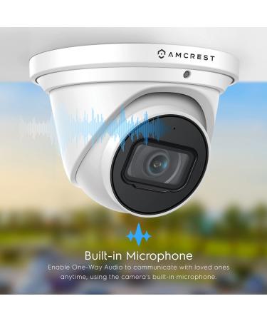 Amcrest UltraHD 4K Outdoor Security IP Turret PoE Camera - 98ft Night Vision, IP67 Weatherproof, MicroSD Recording - White - Buy Online on GoSupps.com